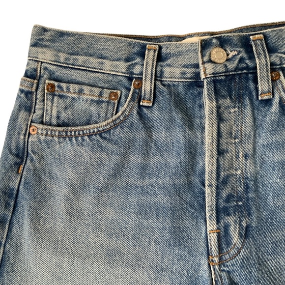 AGOLDE Denim Jean Shorts Parker Long Distressed Blue Size 25 - Picture 5 of 15